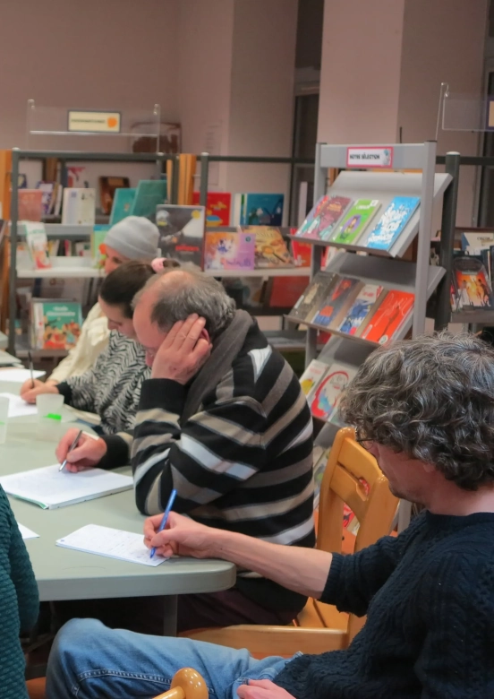Photo de l'atelier d'écriture à la médiathèque de Caylus